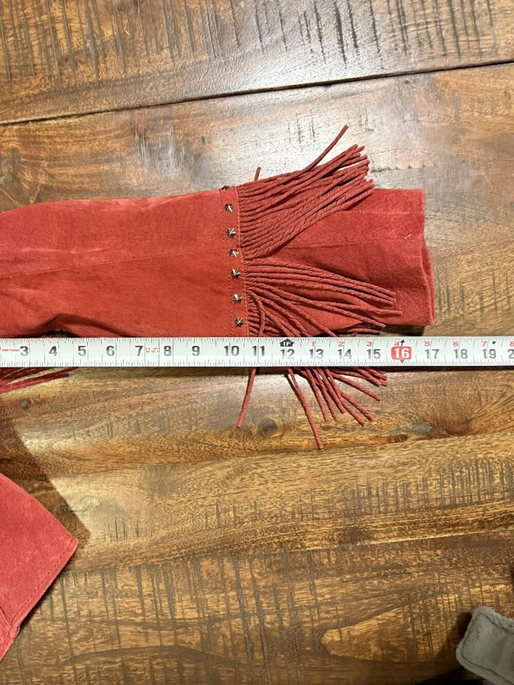 Cripple Creek Red Suede Fring Jacket Size XL - Picture 6 of 7